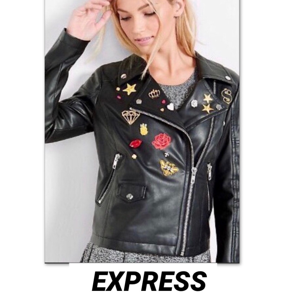 EXPRESS Embellished Punk Moto Jacket